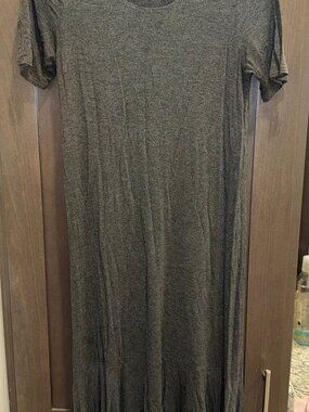 Azules Gray Short Sleeve Maxi Dress Size S